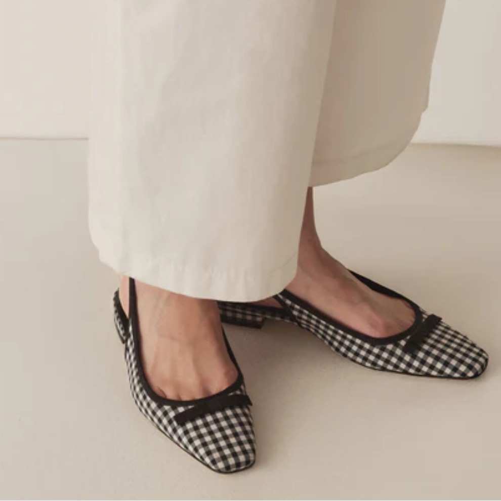 Den Cossima Slingback W/ Dust Bag Black And White Gingham